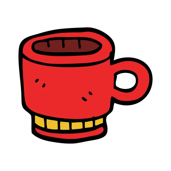 Cartoon Doodle Kaffemugg — Stock vektor