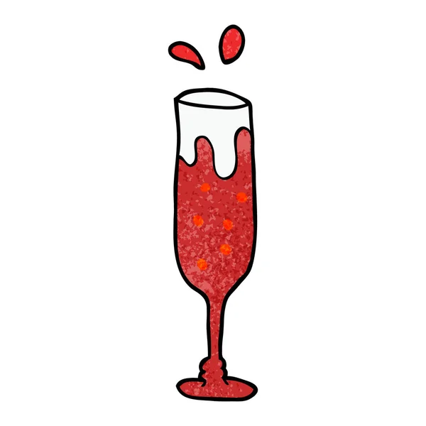 Cartoon Doodle Champagne Vit Bakgrund — Stock vektor
