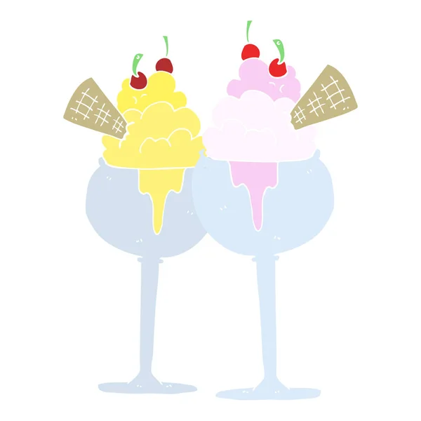 Ilustración Color Plano Helado — Archivo Imágenes Vectoriales