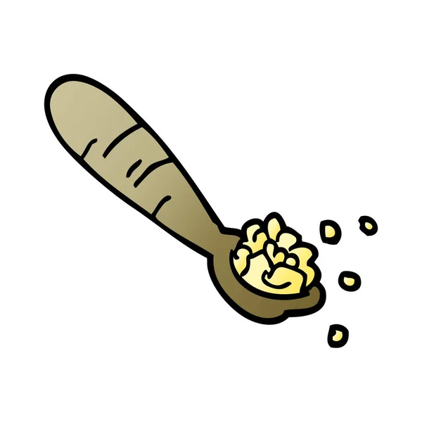 Çizgi Film Doodle Püre Patates Kaşığı — Stok Vektör