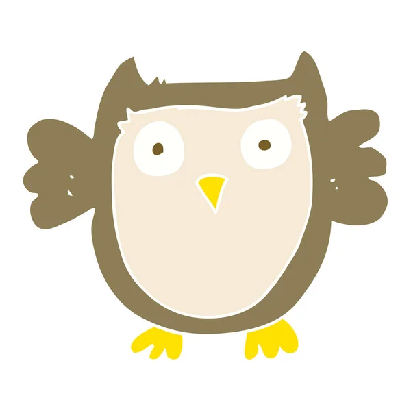Flat Color Illustration Owl — Stock Vector