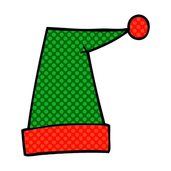 Kreslený Čmáranice Elf Klobouk — Stockový vektor