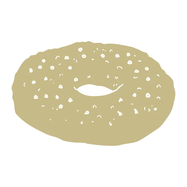 Illustration Couleur Plate Bagel — Image vectorielle