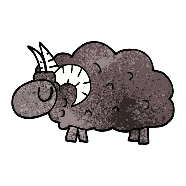 Cartoon Doodle Black Sheep — Stock Vector