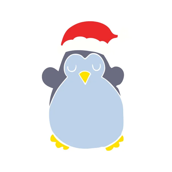 Ilustração Bonito Vetor Pinguim Natal — Vetor de Stock