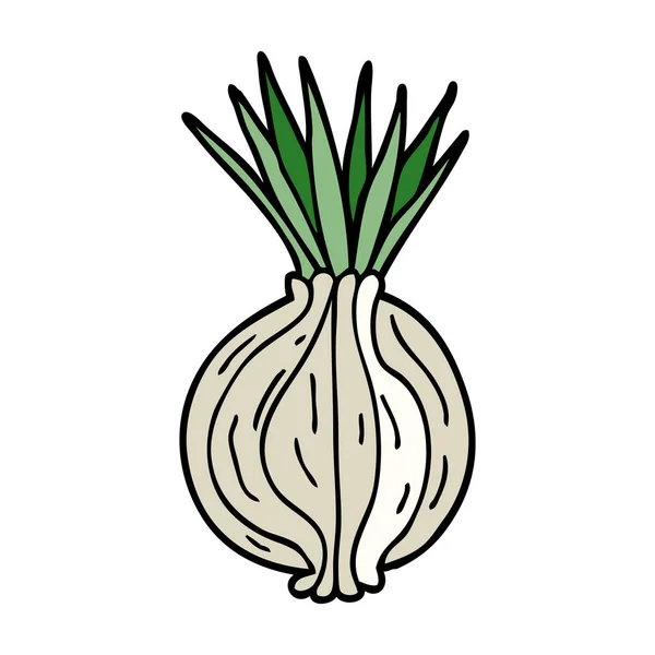 Cartoon Doodle Sprouting Onion — Stock Vector