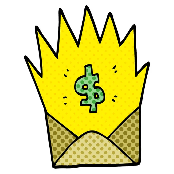 Cartoon Doodle Unexpected Pay Check — Stock Vector