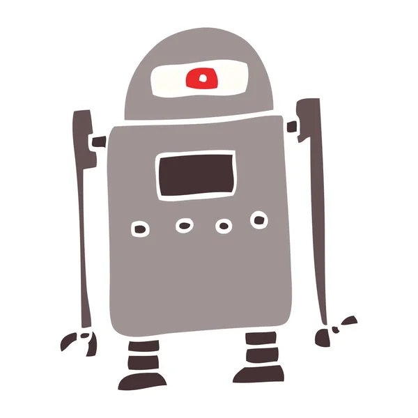 Robot Dibujos Animados Doodle Sobre Fondo Blanco — Vector de stock