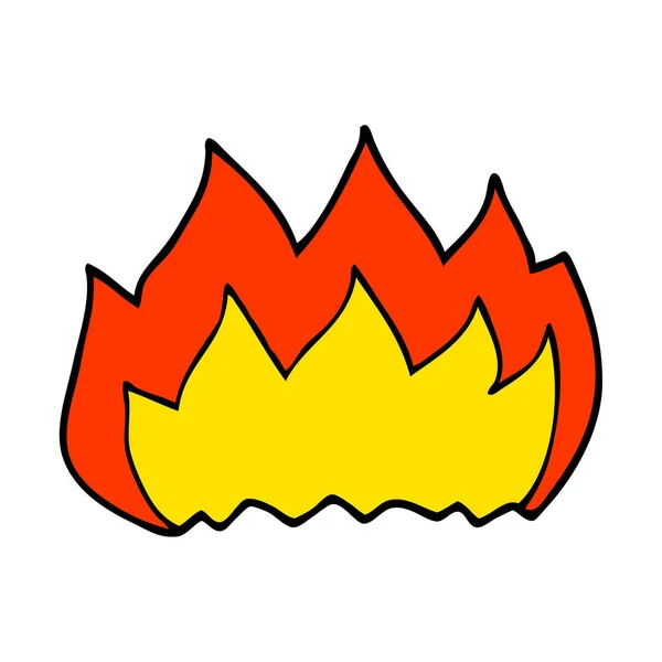 Dessin Animé Doodle Flamme Chaude — Image vectorielle