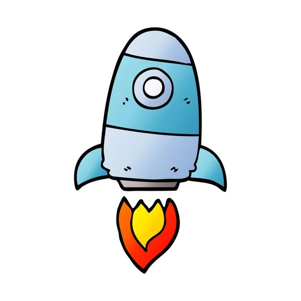 Foguete Espacial Doodle Desenhos Animados —  Vetores de Stock