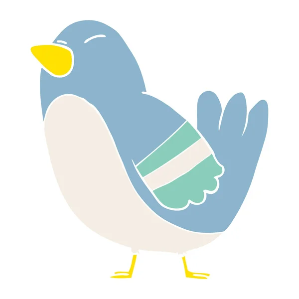 Egale Kleur Stijl Cartoon Vogel — Stockvector