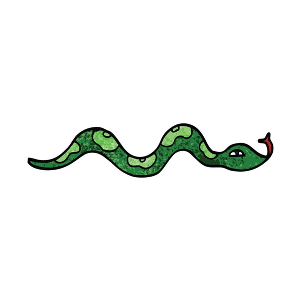 Desenho Animado Doodle Serpente Fundo Branco — Vetor de Stock