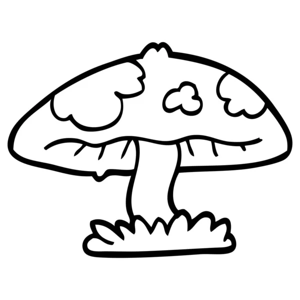 Cartoon Doodle Mushroom Vector Illustration — Stock Vector