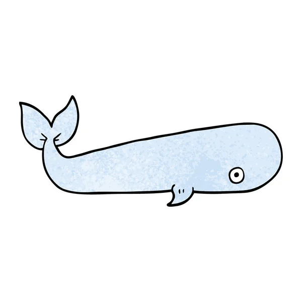 Cartoon Doodle Havet Whale — Stock vektor