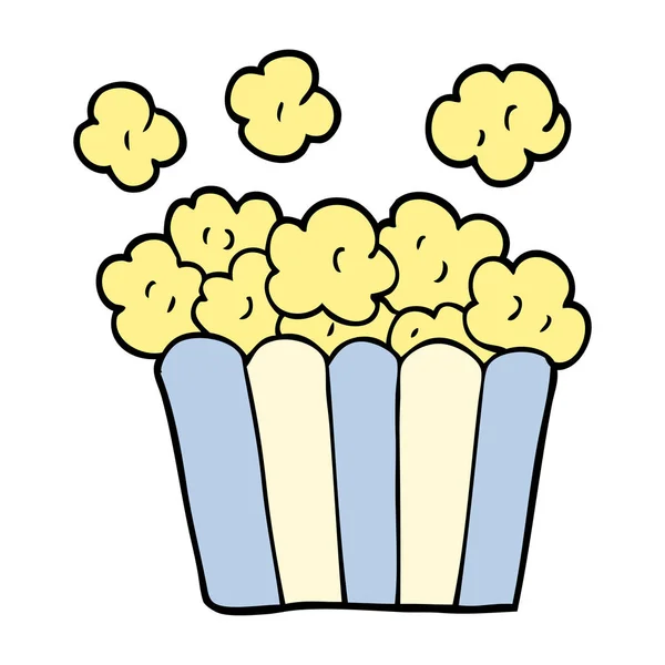Cartoon Doodle Popcorn Auf Weißem Hintergrund — Stockvektor
