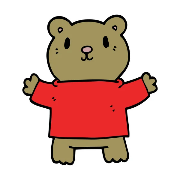 Urso Pelúcia Doodle Desenhos Animados — Vetor de Stock
