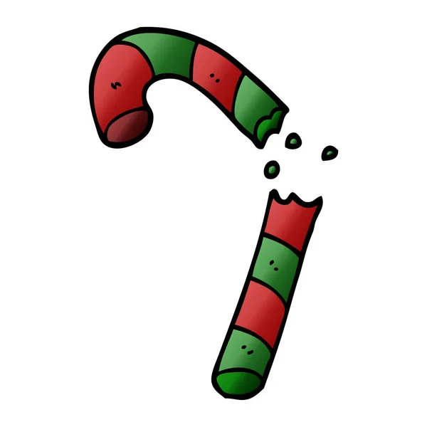 Dibujos Animados Doodle Xmas Candy Cane — Archivo Imágenes Vectoriales