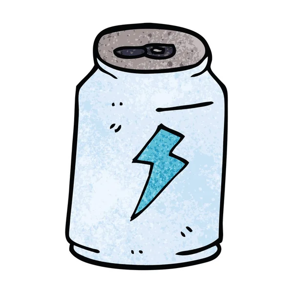 Cartoon Doodle Blikje Energiedrank — Stockvector