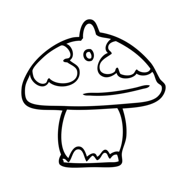 Cartoon Doodle Mushroom Vector Illustration — Stock Vector