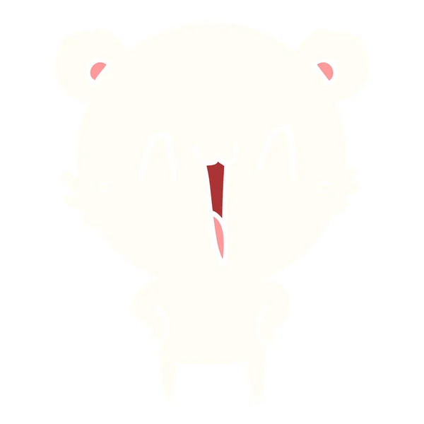 Ευτυχισμένος Πολική Αρκούδα Επίπεδη Χρώμα Στυλ Καρτούν — Διανυσματικό Αρχείο