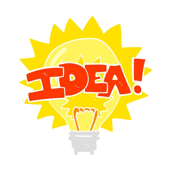 Flat Color Illustration Idea Light Bulb Symbol — Stock Vector