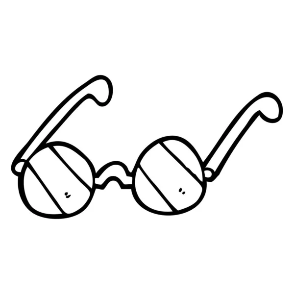 Línea Dibujo Dibujos Animados Gafas Sol — Vector de stock