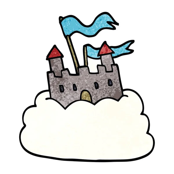 Cartoon Doodle Castle Cloud — Stock Vector