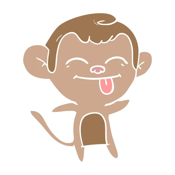 面白い単色スタイル漫画猿 — ストックベクタ