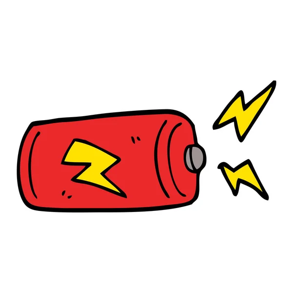 Cartoon Doodle Battery Ilustração Vetorial — Vetor de Stock