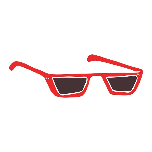 Flat Color Illustration Sunglasses — Stock Vector