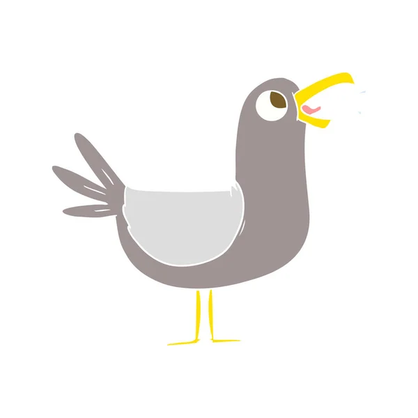 Pássaro Desenho Animado Estilo Cor Plana —  Vetores de Stock