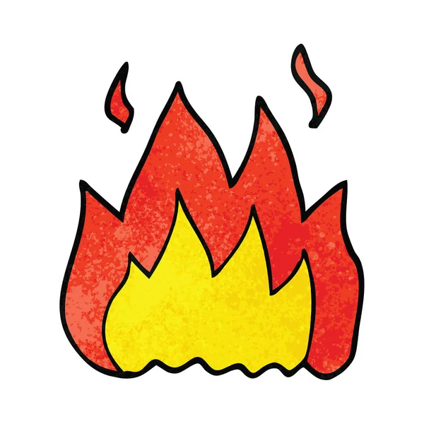 Dibujos Animados Garabato Fuego Ardiente — Archivo Imágenes Vectoriales