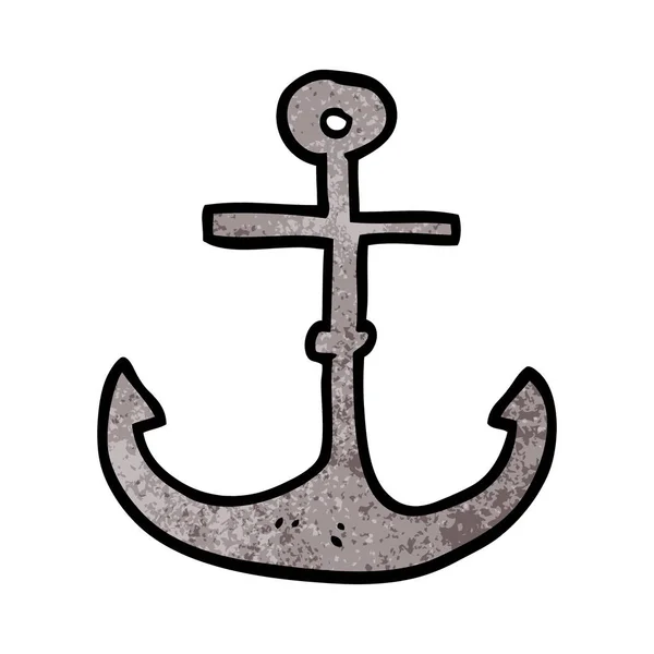 Cartoon Doodle Schip Anker — Stockvector