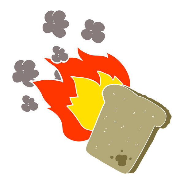 flat color illustration of burnt toast
