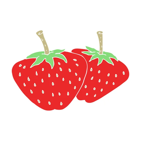 Flachfarbige Illustration Von Erdbeeren — Stockvektor