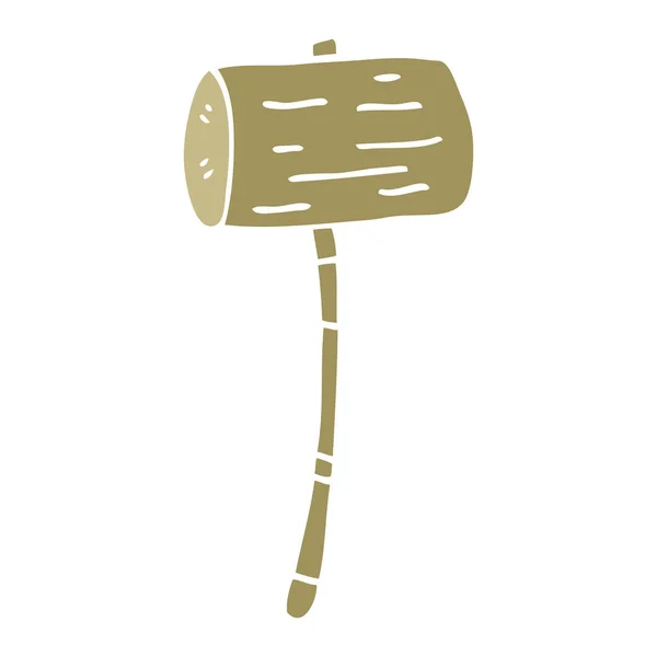 Cartoon Doodle Wood Mallet — Stock Vector