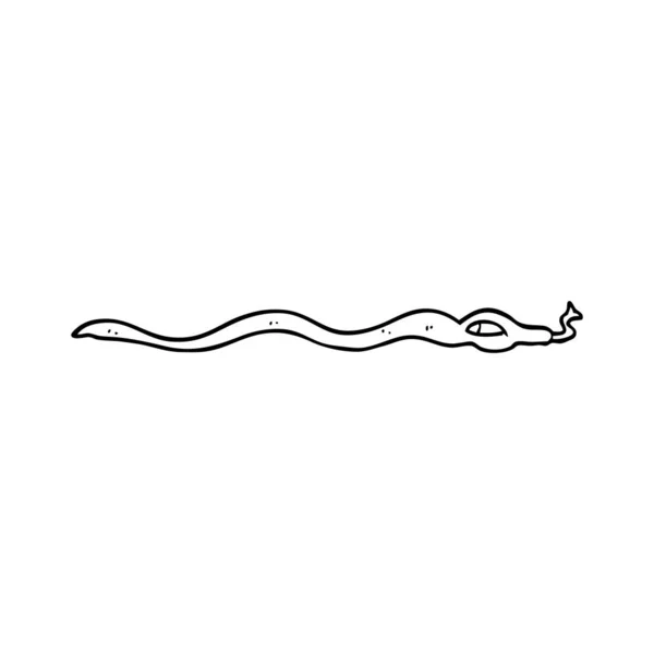 Linea Disegno Cartone Animato Serpente Velenoso — Vettoriale Stock