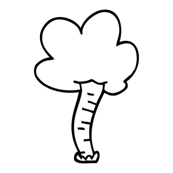Linienzeichnung Cartoon Baum — Stockvektor