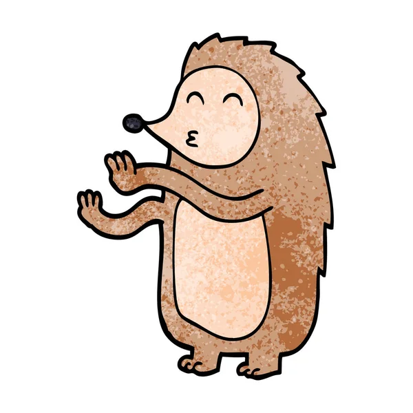 Cartoon Doodle Glücklicher Igel — Stockvektor