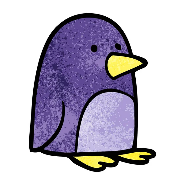 Desenho Animado Doodle Pequeno Pinguim — Vetor de Stock