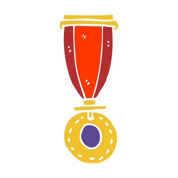 Médaille Gribouillage Dessin Animé Conception Vectorielle — Image vectorielle