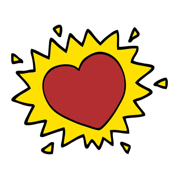 Kreskówka Doodle Miłość Serca — Wektor stockowy