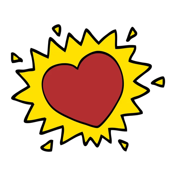 Cartoon Doodle Amore Cuore — Vettoriale Stock