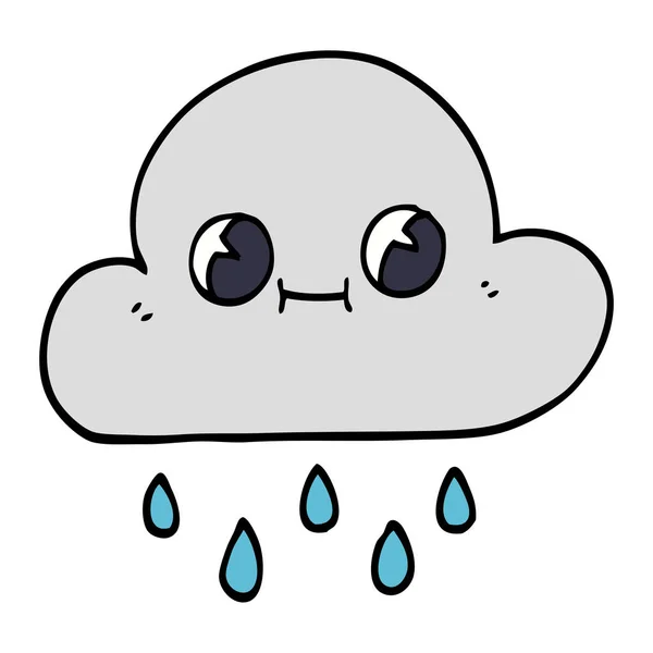 Rajzfilm Doodle Eső Felhő — Stock Vector
