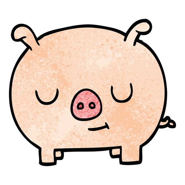Мультфильм Каракули Счастливая Свинья — стоковый вектор