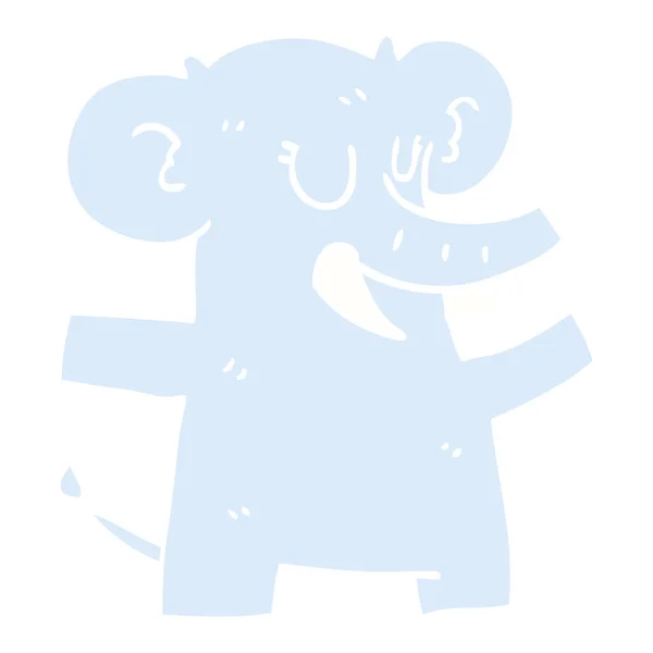 Desenho Animado Doodle Elefante Dança — Vetor de Stock