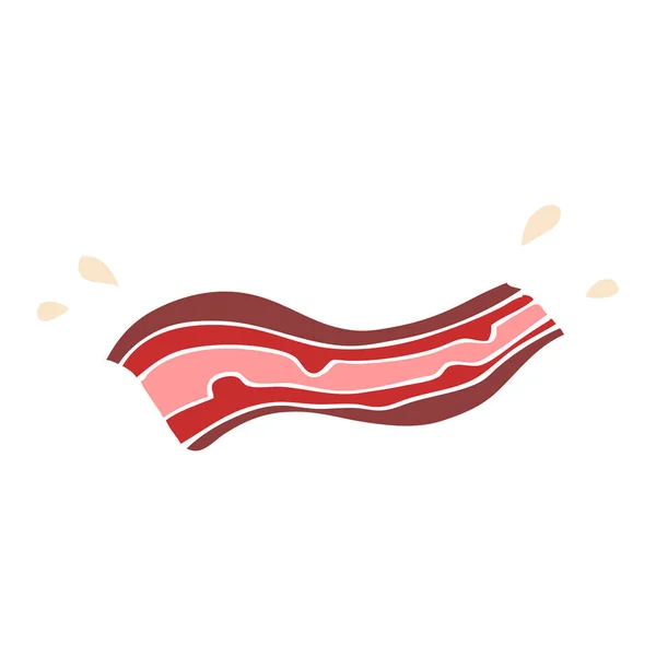 Cartone Animato Scarabocchio Bacon Frizzante — Vettoriale Stock