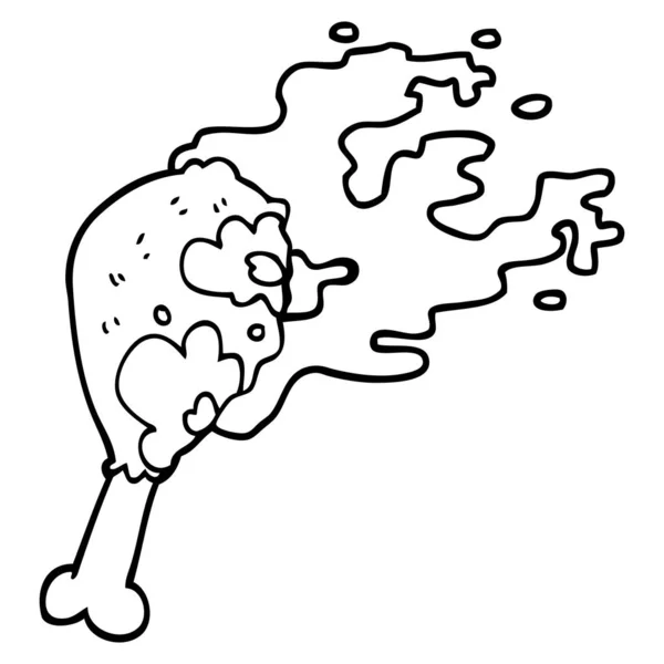 Kreslení Čar Kreslených Vařené Kuřecí Stehno — Stockový vektor