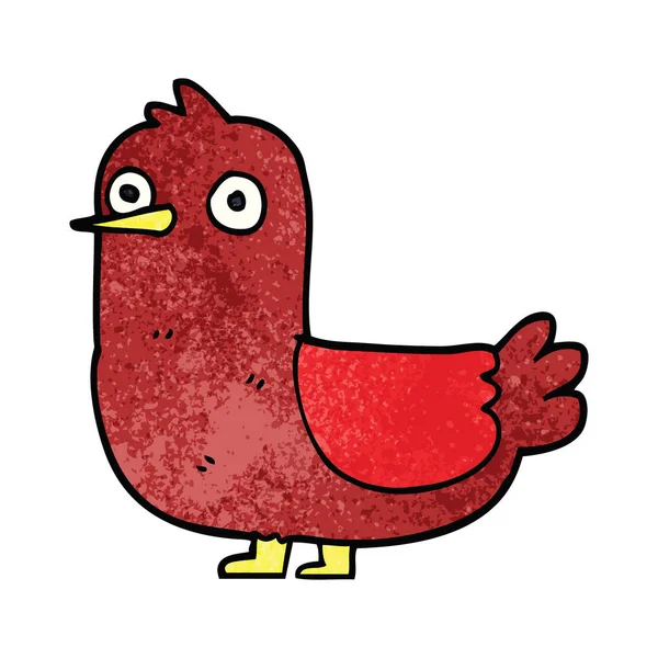 Dibujos Animados Garabato Pájaro Rojo — Vector de stock