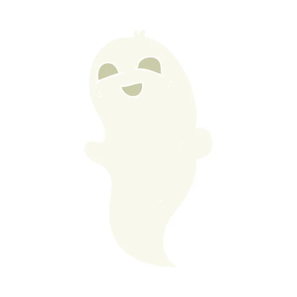 Illustration Couleur Plate Fantôme Halloween — Image vectorielle